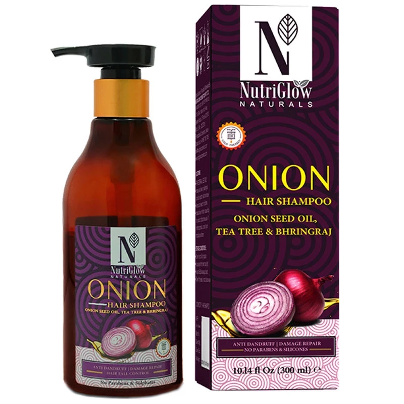 NutriGlow Natural's Onion Hair Shampoo for Damage Repair - Anti Dandruf, 300 ml-2.webp